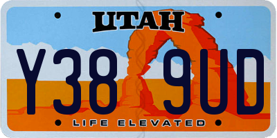UT license plate Y389UD