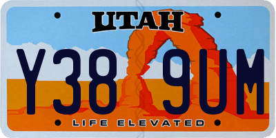 UT license plate Y389UM