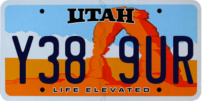 UT license plate Y389UR