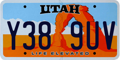 UT license plate Y389UV