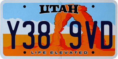 UT license plate Y389VD