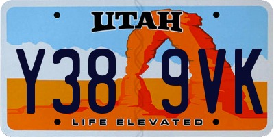 UT license plate Y389VK