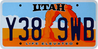 UT license plate Y389WB