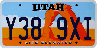 UT license plate Y389XI
