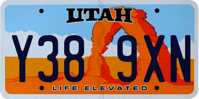 UT license plate Y389XN