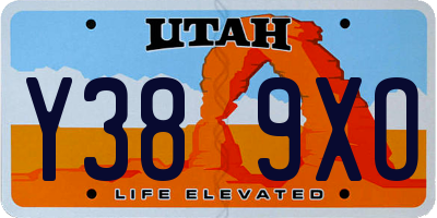 UT license plate Y389XO
