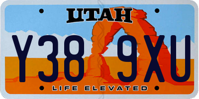 UT license plate Y389XU