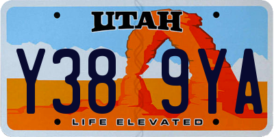UT license plate Y389YA