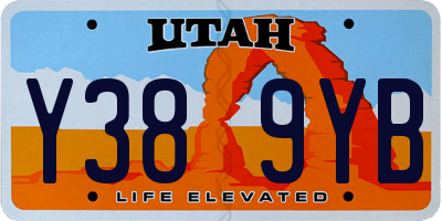 UT license plate Y389YB