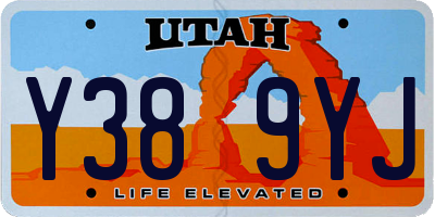 UT license plate Y389YJ