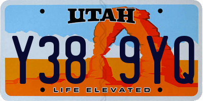 UT license plate Y389YQ