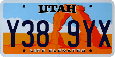 UT license plate Y389YX
