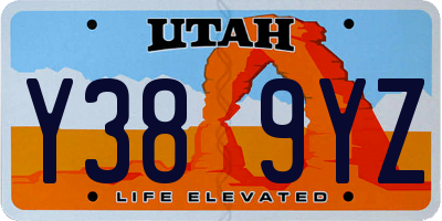 UT license plate Y389YZ