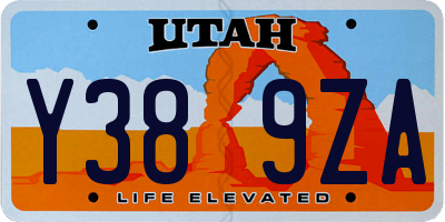 UT license plate Y389ZA