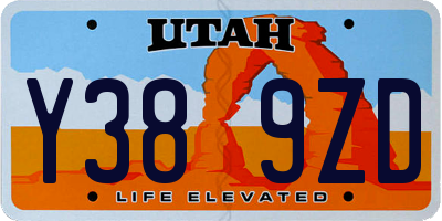 UT license plate Y389ZD
