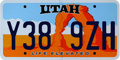 UT license plate Y389ZH