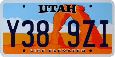 UT license plate Y389ZI