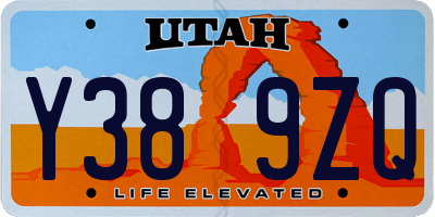 UT license plate Y389ZQ
