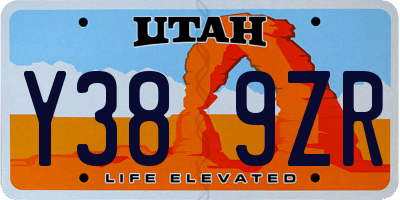 UT license plate Y389ZR