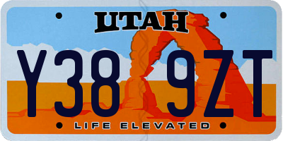UT license plate Y389ZT