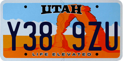 UT license plate Y389ZU