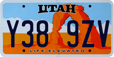 UT license plate Y389ZV