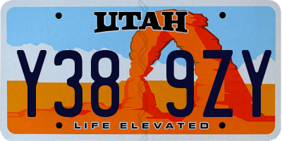 UT license plate Y389ZY