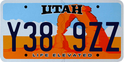 UT license plate Y389ZZ