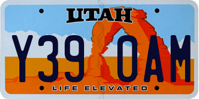 UT license plate Y390AM