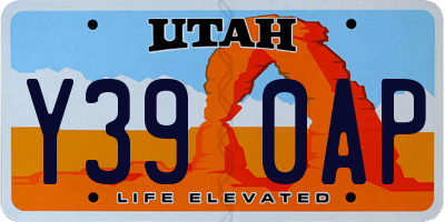 UT license plate Y390AP