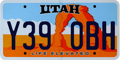 UT license plate Y390BH