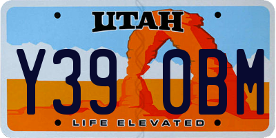 UT license plate Y390BM