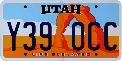 UT license plate Y390CC