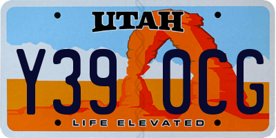 UT license plate Y390CG