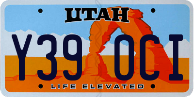 UT license plate Y390CI