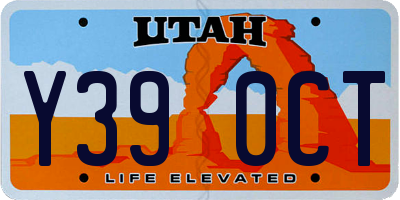 UT license plate Y390CT
