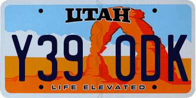 UT license plate Y390DK