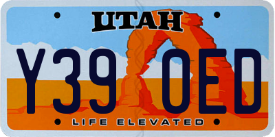 UT license plate Y390ED