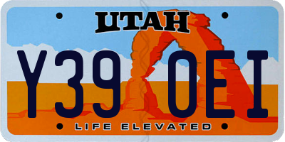 UT license plate Y390EI