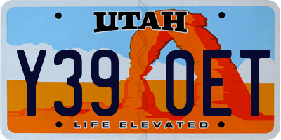 UT license plate Y390ET
