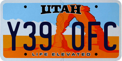 UT license plate Y390FC