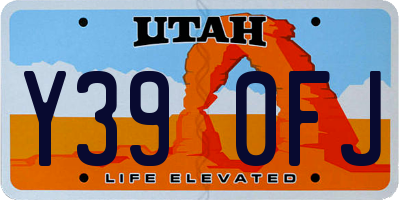 UT license plate Y390FJ