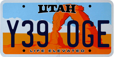 UT license plate Y390GE