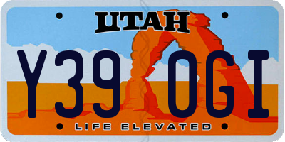 UT license plate Y390GI