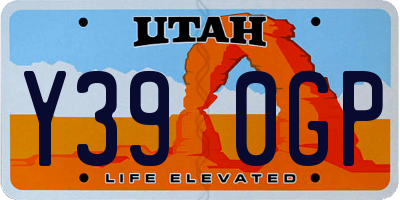 UT license plate Y390GP