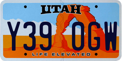 UT license plate Y390GW