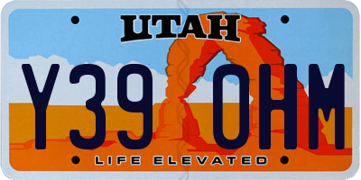 UT license plate Y390HM