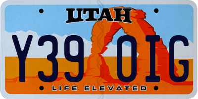 UT license plate Y390IG