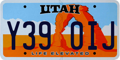UT license plate Y390IJ