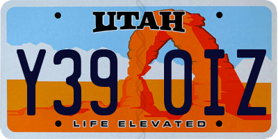 UT license plate Y390IZ